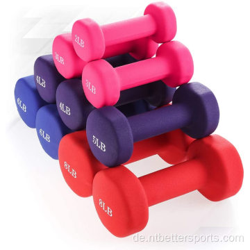 Buntes Gusseisen -Vinyl -beschichtete Neopren -Dumbbell -Set